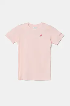 Columbia tricou de bumbac pentru copii culoarea roz imagine