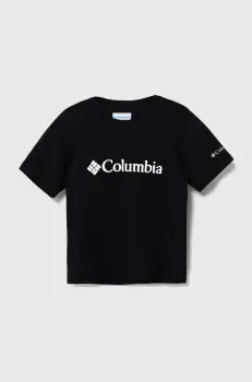 Columbia tricou de bumbac pentru copii Valley Creek Short culoarea negru, cu imprimeu imagine