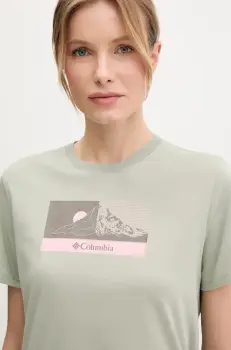 Columbia tricou Delta Drift femei, culoarea verde, 2120121 imagine