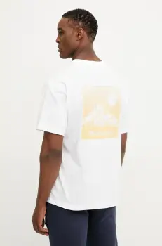 Columbia tricou din bumbac Black Butte barbati, culoarea alb, cu imprimeu, 2071701 imagine