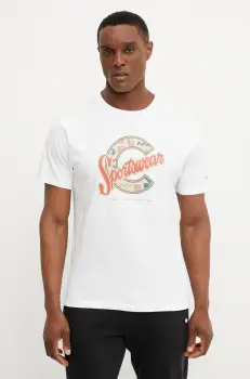 Columbia tricou din bumbac culoarea alb, cu imprimeu imagine