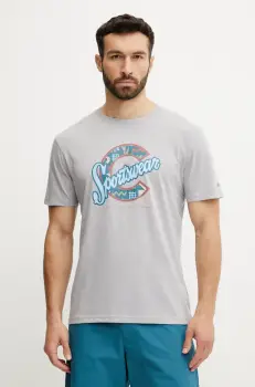 Columbia tricou din bumbac culoarea gri, cu imprimeu imagine