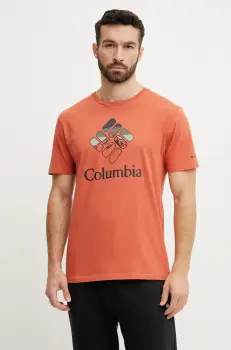 Columbia tricou din bumbac culoarea rosu, cu imprimeu imagine