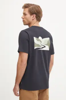 Columbia tricou din bumbac Explorers Canyon barbati, culoarea negru, cu imprimeu, 2036451. imagine