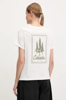 Columbia tricou din bumbac Rolling Bend femei, culoarea alb, 2120021 imagine