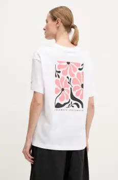 Columbia tricou din bumbac Rolling Bend femei, culoarea alb, 2120031 imagine