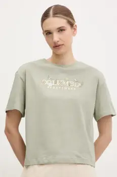 Columbia tricou din bumbac Rolling Bend femei, culoarea verde, 2119991 imagine