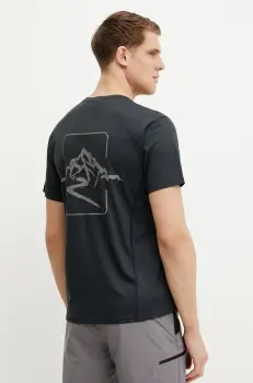 Columbia tricou sport Cirque River culoarea negru, cu imprimeu, 2126222 imagine