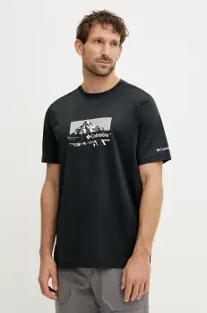 Columbia tricou sport Ice Lake culoarea negru, cu imprimeu, 2071731 imagine