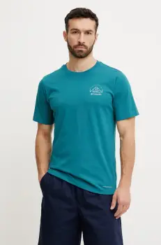 Columbia tricou sport Tunnel Valley culoarea verde, neted, 2119563 imagine