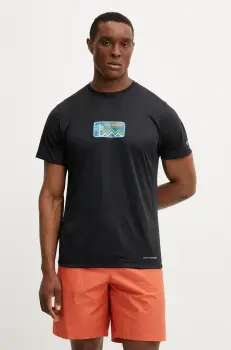 Columbia tricou sport Zero Rules culoarea negru, cu imprimeu, 2118541 imagine