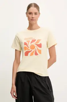 Columbia tricou Sun Trek femei, culoarea galben, 2120133 imagine