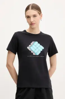 Columbia tricou Sun Trek femei, culoarea negru, 2120133 imagine