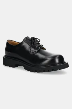 Common Projects pantofi de piele Chunky Derby barbati, culoarea negru, 2494 imagine