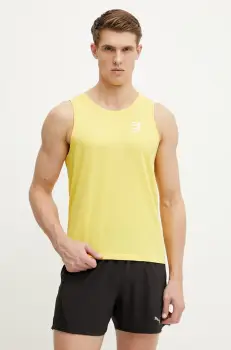 Compressport tricou de alergare Singlet culoarea galben, ATSM743 imagine