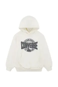 Converse bluza copii culoarea bej, cu gluga, cu imprimeu, 9CH473 imagine