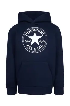 Converse bluza copii culoarea verde, cu gluga, cu imprimeu imagine