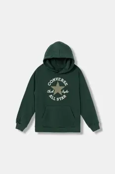 Converse bluza copii culoarea verde, cu gluga, cu imprimeu, 9CH002 imagine