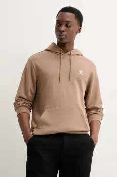 Converse bluza culoarea maro, cu gluga, cu imprimeu, 10023874-A46 imagine