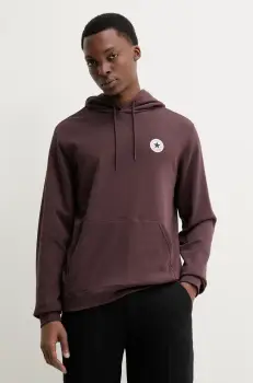 Converse bluza culoarea maro, cu gluga, uni, 10026983-A08 imagine