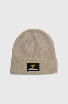 Converse caciula culoarea bej, din tricot gros imagine