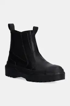 Converse cizme chelsea din piele pentru copii CHUCK TAYLOR AS CHELSEA LUGGED culoarea negru, A08453C imagine