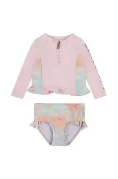 Converse costum de baie din doua piese pentru bebelusi culoarea roz, 1CD420 imagine