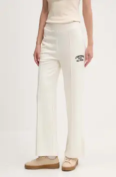 Converse pantaloni de trening culoarea bej, cu imprimeu, 10026779-A03 imagine