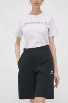Converse pantaloni scurti culoarea negru, neted imagine