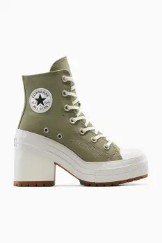 Converse tenisi Chuck 70 De Luxe Heel culoarea verde, A11899C imagine