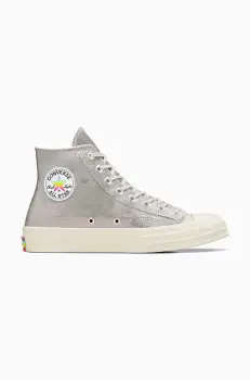 Converse tenisi Chuck 70 Hi Pride femei, culoarea argintiu, A10214C imagine