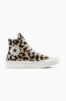 Converse tenisi Chuck 70 Leopard culoarea bej, A14945C imagine