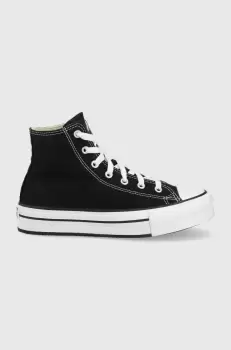 Converse tenisi Chuck Taylor All Star Eva Lift femei, culoarea negru imagine