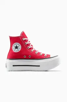 Converse tenisi Chuck Taylor All Star Lift Double Stack culoarea rosu, A15542C imagine