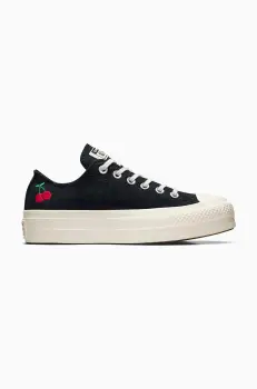 Converse tenisi Chuck Taylor All Star Lift femei, culoarea negru, A08862C imagine