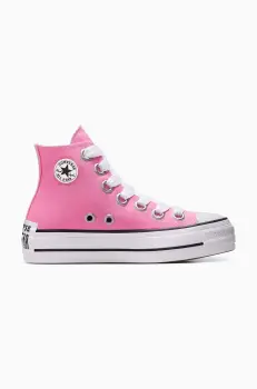 Converse tenisi Chuck Taylor All Star Lift femei, culoarea roz, A10423C imagine
