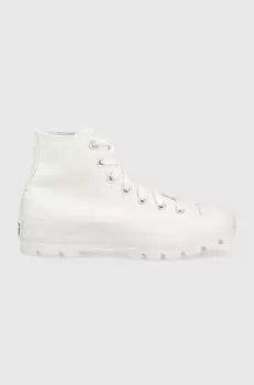 Converse tenisi Chuck Taylor All Star Lugged Hi femei, culoarea alb imagine