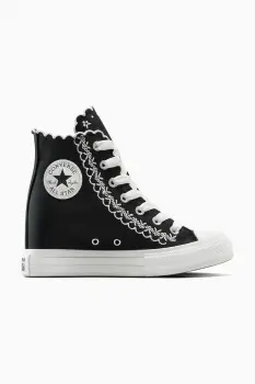Converse tenisi Chuck Taylor All Star Wedge culoarea negru, A13546C imagine