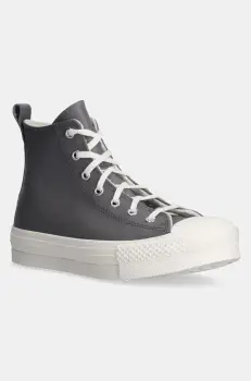 Converse tenisi de piele pentru copii CHUCK TAYLOR ALL STAR EVA LIFT culoarea gri, A09259C imagine