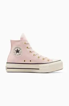 Converse tenisi din piele intoarsa Chuck Taylor All Star Lift culoarea roz, A13823C imagine