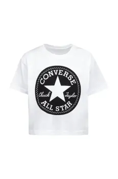 Converse tricou de bumbac pentru copii culoarea alb, 369787 imagine