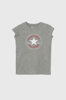 Converse tricou de bumbac pentru copii culoarea gri imagine