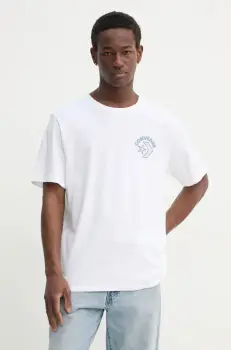 Converse tricou din bumbac barbati, culoarea bej, cu imprimeu, 10027096-A02 imagine