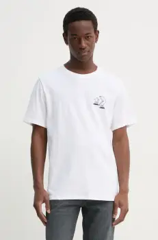 Converse tricou din bumbac barbati, culoarea bej, cu imprimeu, 10027195-A02 imagine