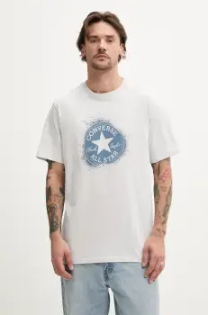 Converse tricou din bumbac barbati, culoarea gri, cu imprimeu, 10027998-A01 imagine