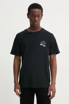 Converse tricou din bumbac barbati, culoarea negru, cu imprimeu, 10027195-A01 imagine