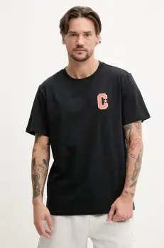 Converse tricou din bumbac barbati, culoarea negru, cu imprimeu, 10027362-A01 imagine