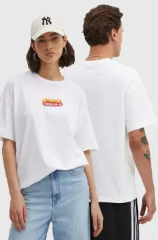 Converse tricou din bumbac culoarea alb, cu imprimeu, 10026466-A01 imagine