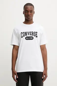 Converse tricou din bumbac culoarea alb, cu imprimeu, 10027730-A02 imagine