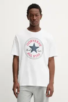 Converse tricou din bumbac culoarea alb, cu imprimeu, CVM5T459 imagine